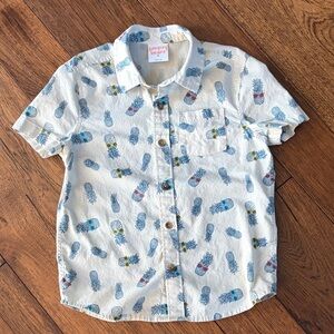 3 for $15 💙Jumping Beans Pineapple Print Button Down Shirt - Cream